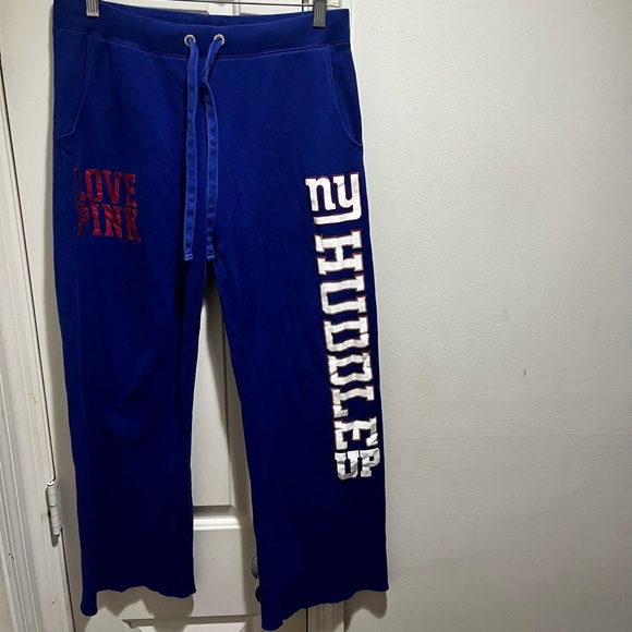 PINK Victoria's Secret Pants - PINK VS Love Pink NY Giants Huddle Up boyfriend sweatpants
